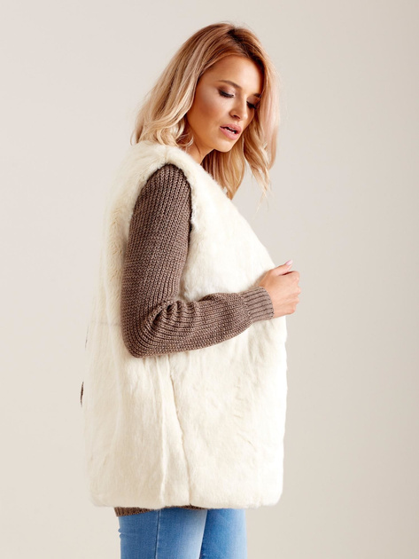 Ecru puszysta kamizelka