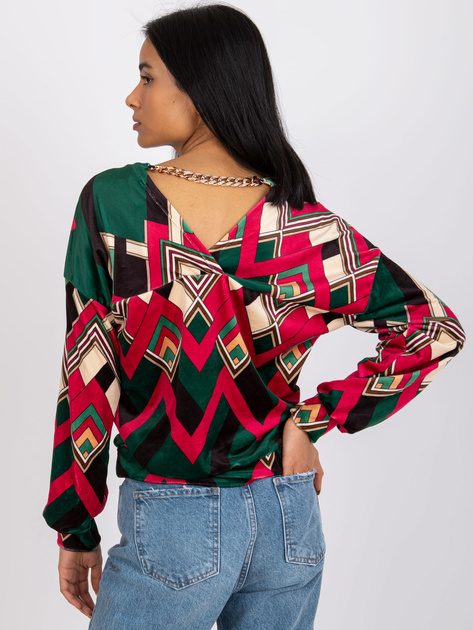 Zielono-różowa bluzka we wzory Emma