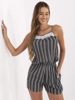 Czarny krótki kombinezon w paski