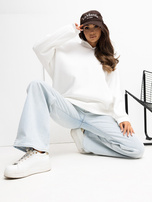 Ecru damska bluza oversize z kapturem RUE PARIS