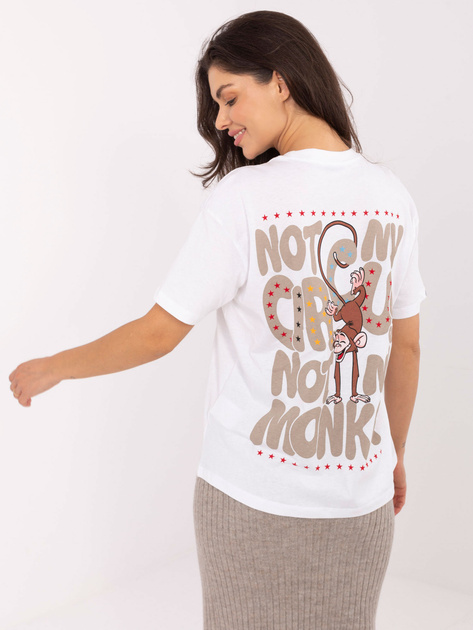 Biały damski t-shirt z nadrukiem SUBLEVEL