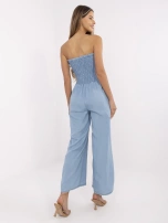 Niebieski kombinezon bandeau z kieszeniami 