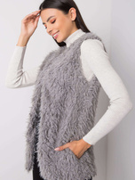 Dark gray fur vest Sybille.