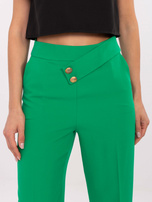 Zielone garniturowe spodnie z szeroką nogawką RUE PARIS 