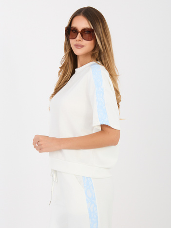 Ecru damska bluzka oversize od kompletu