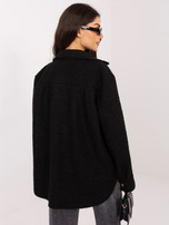 Czarna damska kurtka z dzianiny barankowej RUE PARIS 