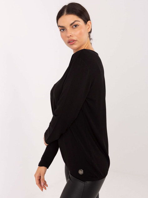 Czarna casualowa bluzka z gumką na dole
