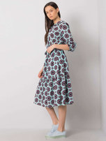 Miętowa sukienka z printami Avelina