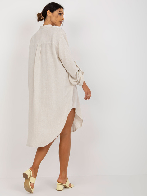 Hurt Jasnobeżowa sukienka szmizjerka oversize OCH BELLA