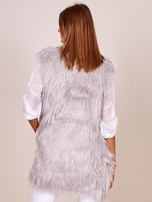 Jasnoszara kamizelka z długim włosem