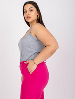 Šedý top plus size na ramínkách Scarlette.