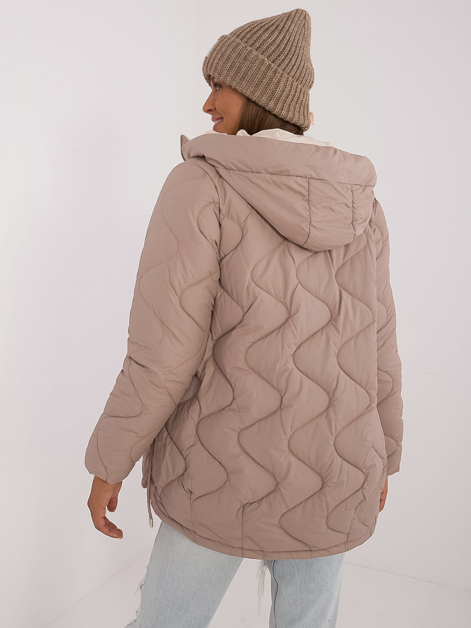 "Hurt Beige Übergangsjacke mit Taschen"