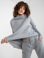 Hurt Szary dresowy komplet basic z asymetryczną bluzą