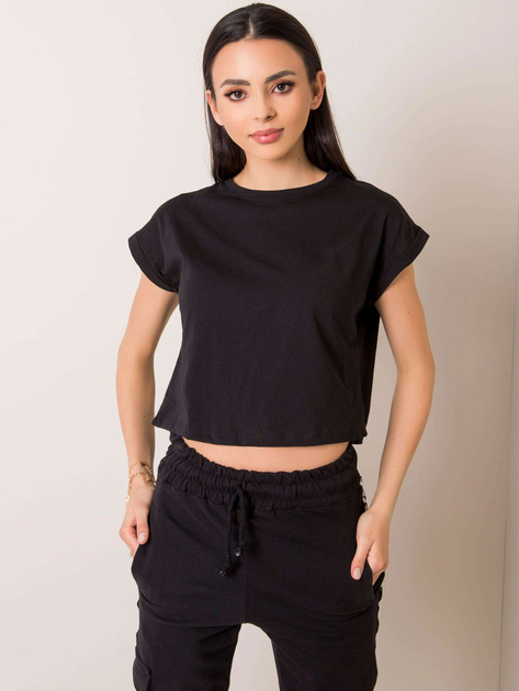 Czarny t-shirt Eva RUE PARIS