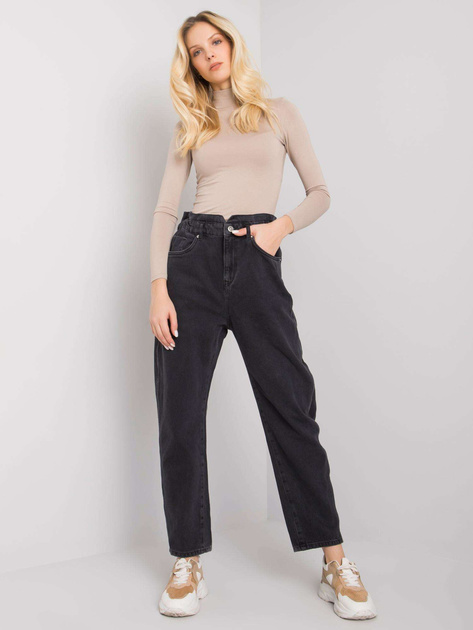 Czarne spodnie mom jeans Alvana RUE PARIS