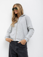 Großhandel graue melierte Kapuzenjacke Basic.