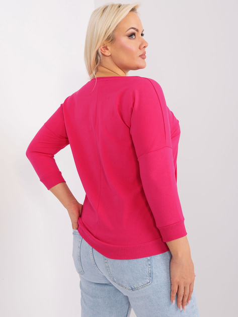 Hurt Fuksjowa damska bluzka plus size z rękawem 3/4
