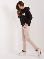 Hurt Czarny damski komplet dresowy z bluzą z kapturem