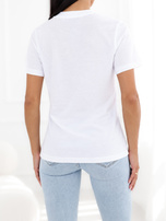 Biały damski t-shirt basic o klasycznym kroju
