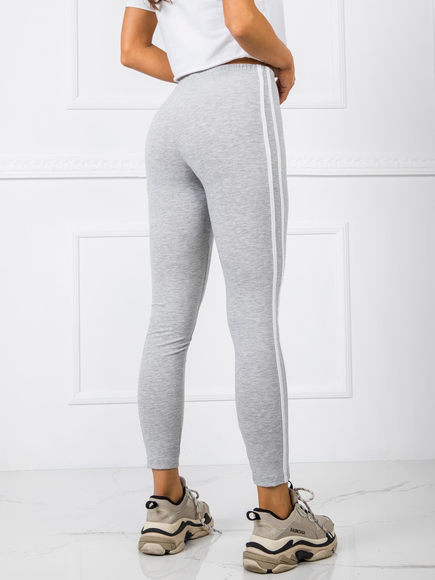 Szare legginsy z lampasami Lavrence