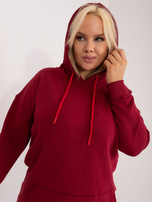 Bordová mikina plus size s kapucňou Luna.