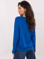 Kobaltowa damska bluzka o kroju nietoperza