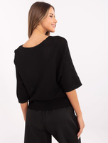 Hurt Czarny damski sweter oversize o kroju nietoperza