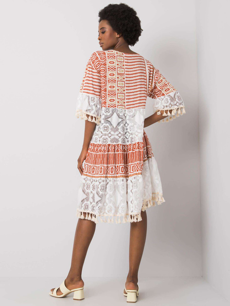 Ciemnopomarańczowa sukienka boho Nayeli