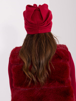 Hurtownia Bordowa czapka damska z dżetami