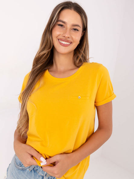 Jasnopomarańczowy damski t-shirt BASIC FEEL GOOD