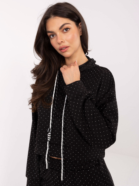 Czarny damski komplet z troczkami RUE PARIS