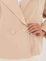 Camelowy płaszcz oversize z szerokimi rękawami RUE PARIS 