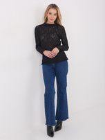 Czarna dopasowana bluzka z koronki