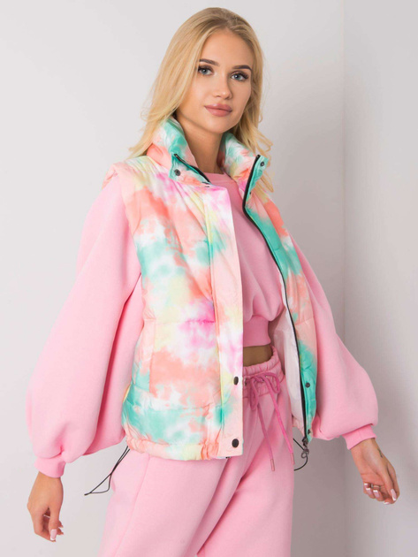 Zielono-pomarańczowa pikowana kamizelka damska Roonie