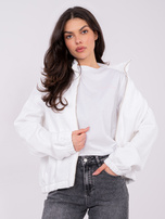 Ecru rozpinana bluza basic z bawełny