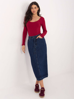 Bordowe body basic w szeroki prążek RUE PARIS 