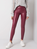 Bordo spalvos ekologiškos odos leggingai Briana RUE PARIS.