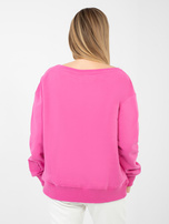 Ciemnoróżowa bluza z dekoltem w łódkę NATURAL SIDE 