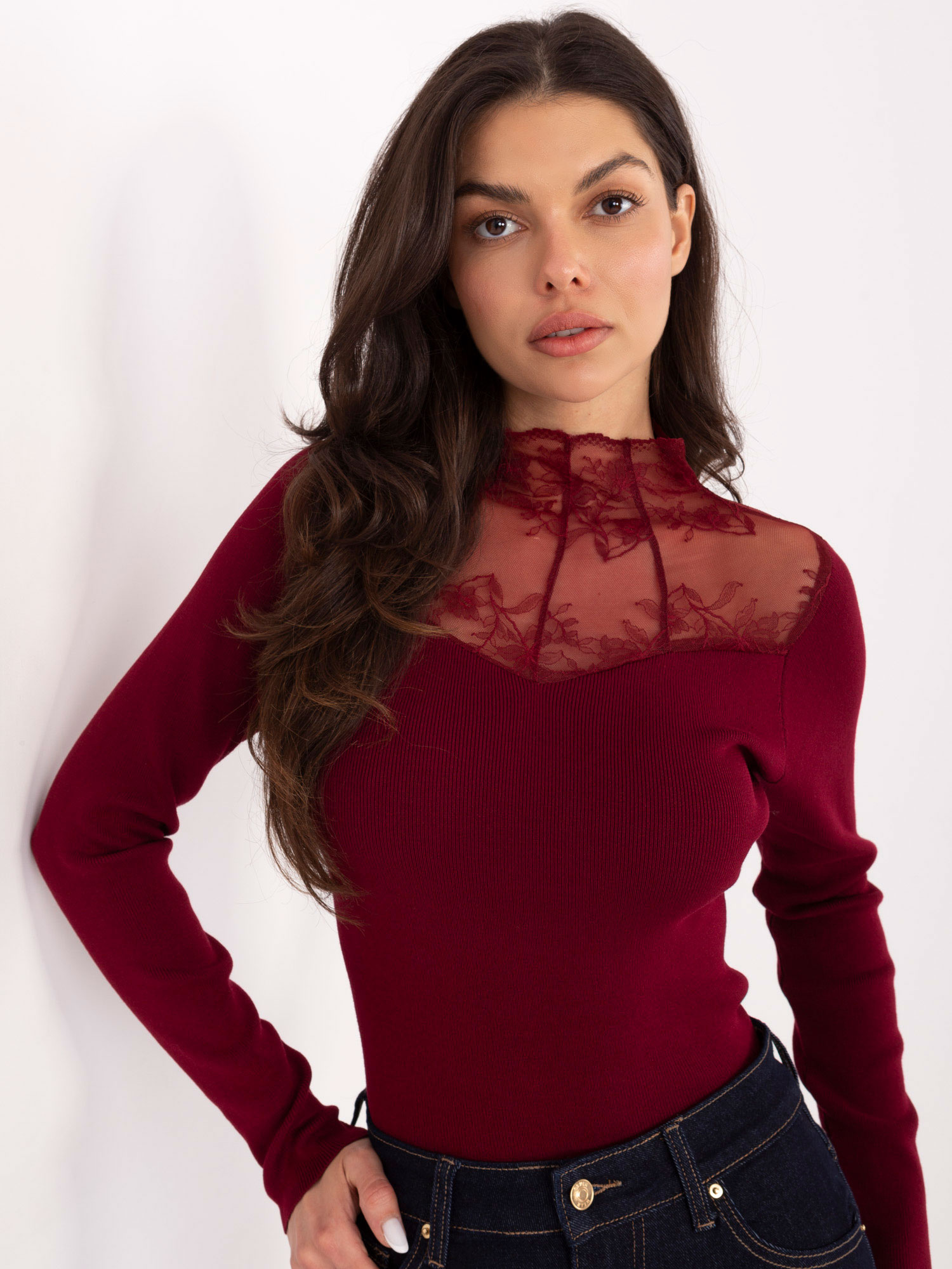 Sweter bordowy