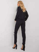 Czarny komplet damski z lampasami Aliana