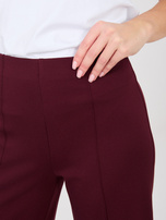 Śliwkowe garniturowe spodnie bez zapięcia RUE PARIS 