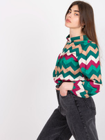 Green blouse with binding on the back Silesia 