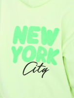 Fluo zielona dresowa bluza z naszywkami