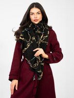 Czarna damska chusta z nadrukiem