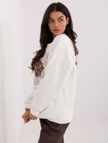 Ecru dresowa bluza oversize bez kaptura 