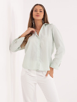 Pistacjowa klasyczna koszula w paski 