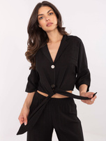 Czarny letni komplet z krótką koszulą OCH BELLA