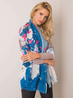 Ciemnoniebiesko-szara chusta we wzory