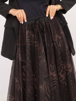 Hurtownia Czarno-brązowa tiulowa spódnica we wzory