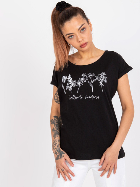 Czarny t-shirt z bawełny Frida MAYFLIES